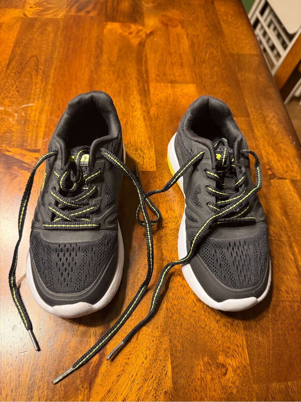 RBX Black and Neon Yellow Kids Running Sneakers